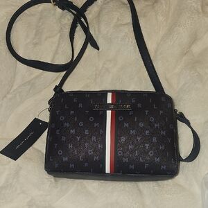 Tommy Hilfiger Navy and Red Crossbody Bag